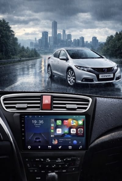 ADIVOX T1 9 inch geschikt voor Honda Civic 2012-2017 Android 15 CarPlay/Auto/Wifi/RDS/DSP/DAB+