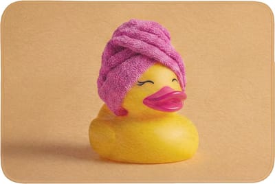 WC mat 90x60 cm - Antislip - Badeend - Handdoek - Kleurrijk - Toiletmat - Vloermat - Douchemat - Toilet tapijt - Toiletmatten