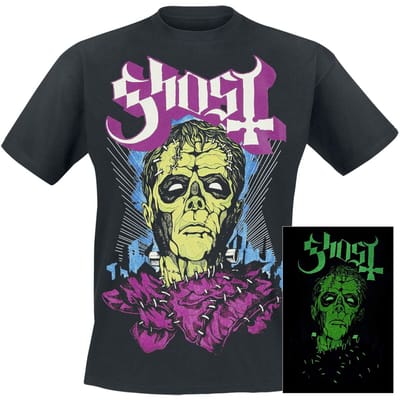 Ghost T-shirt - Frank - Glow In The Dark - S tot 4XL - voor Mannen - zwart