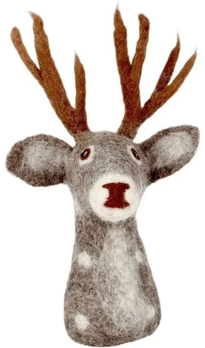 Handpop/Eiwarmer Grijs Hert - Handpop