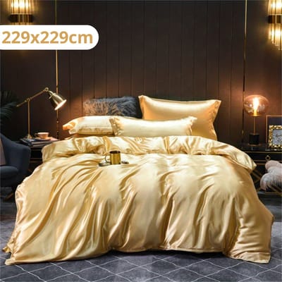 Nivard Beddengoed - Dekbedovertrek - Dekbed - Zacht - 229 x 229 - Inclusief 2x Kussensloop - Goud