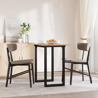 vidaXL - Eettafel - O-frame - 80x50x75 - cm - massief - grenenhout - en - staal