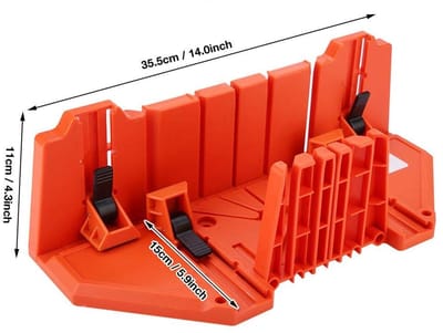 Dailygoods- Scharnierbox - Zeer sterk ABS-technopolymeer - 4 soorten hoeken 0°/22,5°/45°/90° - Antislip design - Inclusief 4 accessoires - Afmetingen 35,5 x 11 x 15 cm - Verstekdoos
