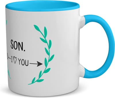 Akyol - son i love you koffiemok - theemok - blauw - Zoon - de liefste zoon - verjaardag - cadeautje voor zoon - zoon artikelen - kado - geschenk - 350 ML inhoud