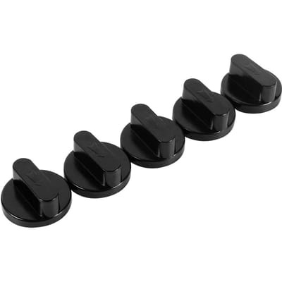 Lot de 5 boutons de commande universels noirs pour cuisinière, four, cuisinière à gaz, gril, interrupteur, usage domestique et cuisine black
