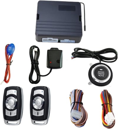 Auto Alarm Systeem - Motor Start - Voertuig Beveiliging - Afstandsbediening Start - 12 Volt - Zwart