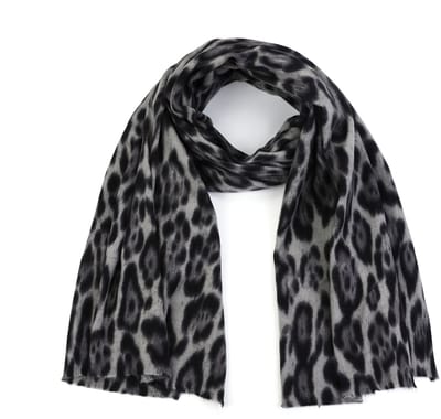 Sjaal Katoen & Viscose - Trendy sjaaltje - Dames - Zwart Print - Luipaardprint