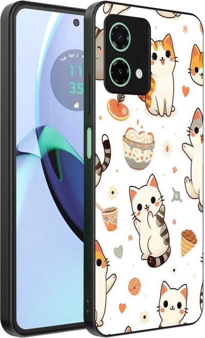 Geschikt voor Motorola Moto G84 Telefoonhoesje met katten opdruk - TPU backcover case cat design - Smartphonica geschikt voor Motorola Moto G84