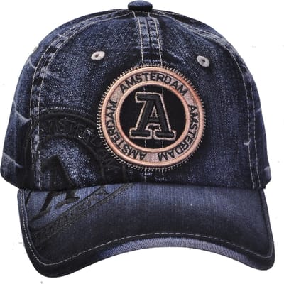 Robin Ruth - Baseball pet - Amsterdam - Denim - Zwart stone washed