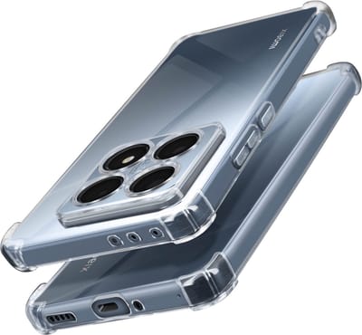 Mayaxess, Schokbestendig Geval voor Xiaomi 14T Versterkte Hoeken Beschermde Camera, Transparant