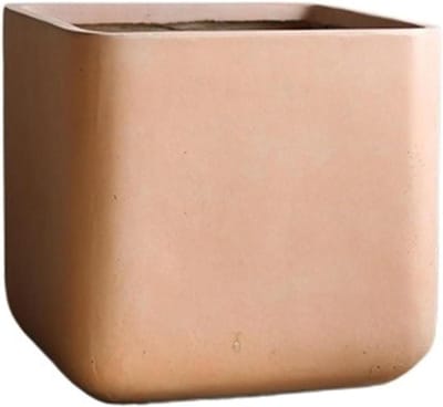 Plantenpotten Vierkant Groot Kunstbeton Hoog Model Groene Planten en Bloemen Eenvoudig Effen Kleur Vloer Woondecoratie Plantenbakken(Brown,Klein)
