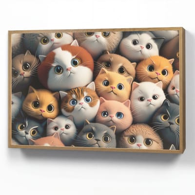 Nachtlampje 90x60 cm - Kinder lamp - Poes - Kat - Design - Bruin - Grijs - Kids - Tafellamp kinderkamer draadloos - Slaapkamer lampje - Bedlamp kinderen - Kinderlampje - Wandlamp babykamer - Nachtlampjes