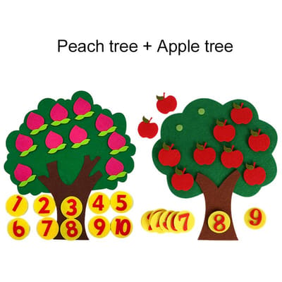 Fruitboom Digitale Speeltjes Kinderen Puzzel Non-woven Vilt Montessori Peuter Baby ouder-kind interactie Speelgoed TMZ red