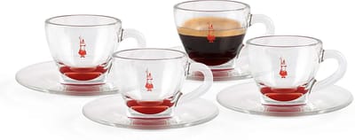 Set BIALETTI 4 kopjes glas rood