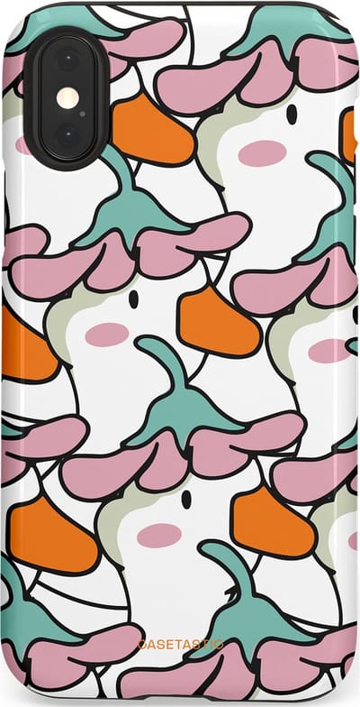 Casetastic Hoesje Geschikt voor Apple iPhone X/Xs - Stijlvolle Beschermende Duo-layer Case - Bloempjeshoed