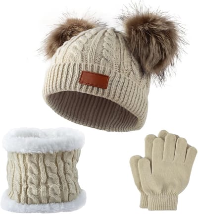 Winterset voor Kinderen - Warme Muts, Sjaal en Handschoenen voor Jongens en Meisjes van 1-5 Jaar - Ideaal voor Buitenactiviteiten, Sport en Koude Dagen