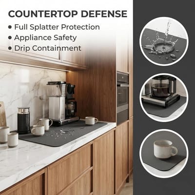 2-delige Onderlegger Set voor Koffiezetapparaat - Waterdichte Siliconenmat, Antislip Afdruipmat en Keuken Accessoire voor Barista en Koffieliefhebbers