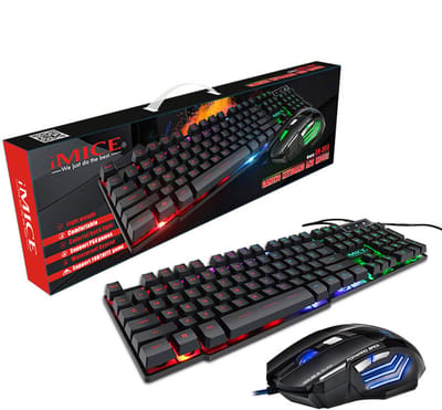 Gaming Keyboard RGB Verlicht Toetsenbord Met Stille Gaming Muis Set Toetsenbord Muis