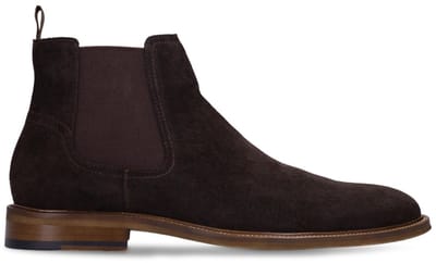 Manfield - Heren - Bruine suède chelsea boots - Maat 41