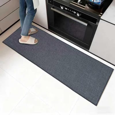 Famanu – Keukentapijt - antislip - van rubber - wasbaar - anti - vermoeidheidsmat - voor gootsteen - waterdicht en oliebestendig voor badkamer - wasruimte - hal (grijs - 43 -5 x 180 cm)