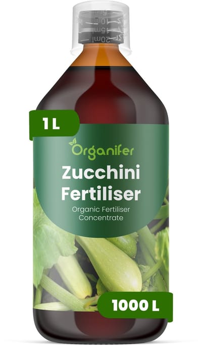 Vloeibare Meststof Voor Courgette - 1 L Voor 1000 L - Npk 2-1-8 - Ondersteunt Vegetatieve Groei En Continue Vruchtvorming - Verbetert Vorm En Algehele Kwaliteit Van De Vruchten - Versterkt Het Wortelstelsel Voor Hoge Opbrengst - Organifer