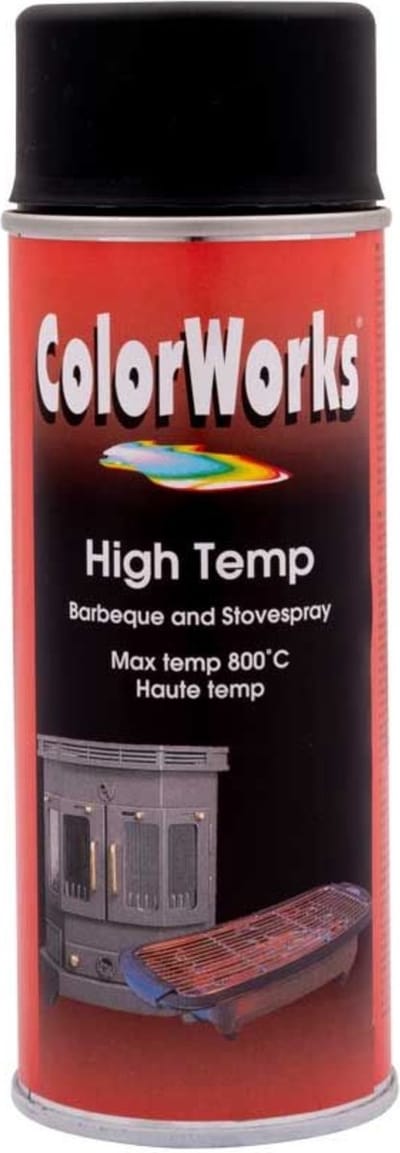 ColorWorks Hittebestendige spuitlak - Mat zwart - 400 ml