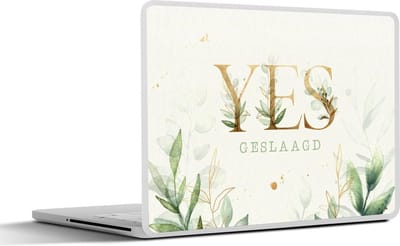 Laptop sticker - 14 inch - 'Yes, geslaagd' - Spreuken - Quotes - 32x5x23x5cm - Laptopstickers - Laptop skin - Cover