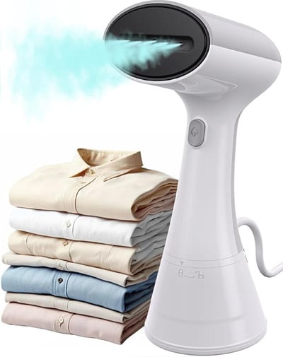 CLVP® Handstomer - Kledingstomer Draagbaar - Handstoomreiniger Kleding en Meubilair - Wit
