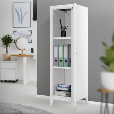 Archiefkast kast 1-deurs 38x38x137,5 cm wit staal ML design