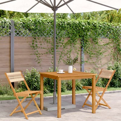vidaXL - Opklapbare - stoelen, - 2 - stuks, - beige, - massief - acaciahout - en - touw