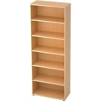TOPAS LINE boekenkast, spaanplaat, 6 OH, 5 legborden, B 800 x D 400 x H 2156 mm, ahorndecor