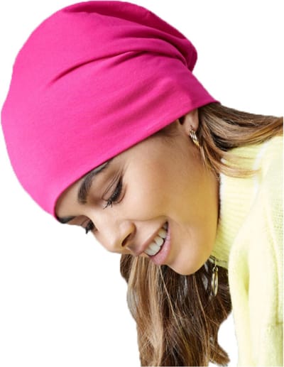 Beechfield Wintermuts Beanie Hemsedal - fuchsia roze - heren/dames - katoen - warme winter mutsen