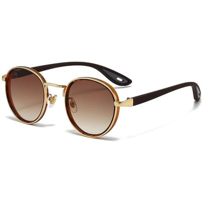 Lunettes de Soleil Vintage Rétro Designer Activité Extérieure Protection Solaire Hommes Adultes Rondes Mode Élégantes Mode Résine Polymère Plastique