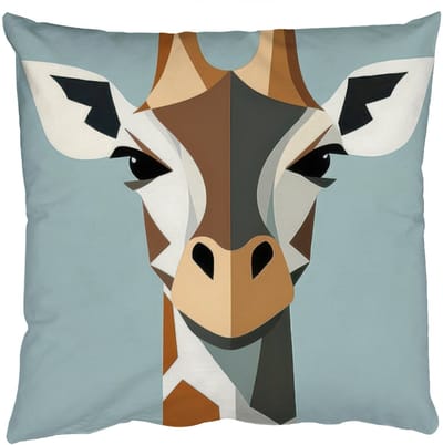 Sierkussens - Kussentjes Woonkamer - 50x50 cm - Giraffe - Illustratie - Bruin - Minimalistisch