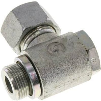 16S & M22x1.5 Verzinkt Stalen Swivel Joint Snijringkoppeling Buitendraad 160bar Draaibaar ISO 8434-1
