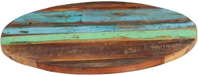 Tafelblad Massief Hout - Ronde Blad - Meubels Maken - Gerecycled Oud Hout - 60 cm Diameter - Rustiek