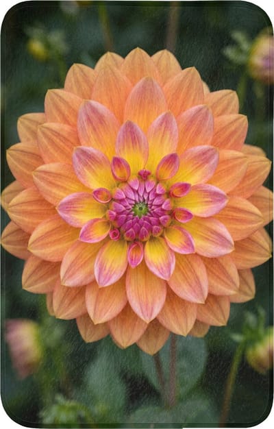 WC mat 50x80 cm - Antislip - Dahlia - Bloem - Oranje - Toiletmat - Vloermat - Douchemat - Toilet tapijt - Toiletmatten