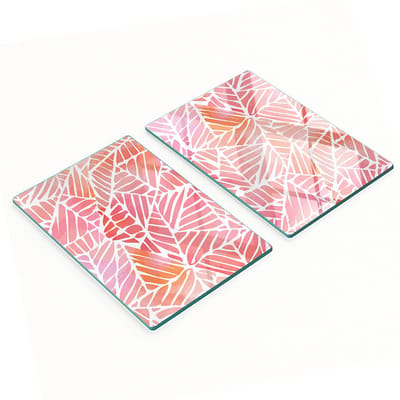 Decoratieve glazen snij- en serveerplanken, abstract ontwerp, 2x40x52 cm