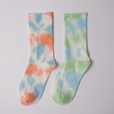 Twee paar unisex tie-dye sokken gepersonaliseerde straatsport skateboard sokken basketbal sokken gray