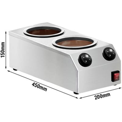GGM Gastro Schokoladenschmelzgerät - 2x 2 Liter - 600 Watt Zilver