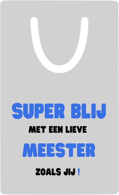 Hacebo® - super blij met een lieve meester zoals jij metalen boekenlegger - Meester - de liefste meester - verjaardag - cadeautje voor meester - meester artikelen - kado - geschenk - collega's Bladwijzer boekenleggers - 7.6 cm x 5cm