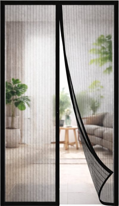 Nince Vliegengordijn - Deurhor - Deurgordijn - Maat 100 x 210 - Glasvezel A-kwaliteit - Luxe Deurhor Magnetisch - Horgordijn – Vliegengordijn – Hordeur - Zwart