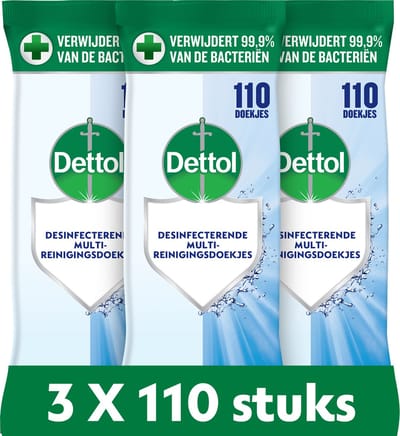 Dettol Doekjes Cleanser 110st - 3 Stuks - Voordeelverpakking