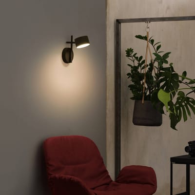 OSRAM Decor Kyoto LED Wandlamp 12W 3000K 350lm Zwart, Aluminium, Touch-Dim, voor Slaapkamer, CRI90, IP20