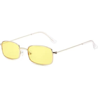 Nouveaux Lunettes de Soleil Rectangulaires à Petit Cadre Mode Femme Cadre Métal Carré Lunettes de Soleil Homme Classique Vintage Lunettes UV400 As shown in the figu