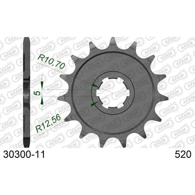 Stalen motortandwiel voor Afam 520 11 dents