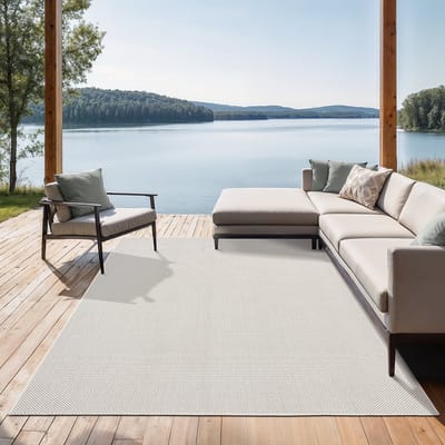 the carpet Mistra – robuust buitentapijt, modern & weerbestendig, voor balkon, terras, keuken of serre, crème, 80 x 150 cm