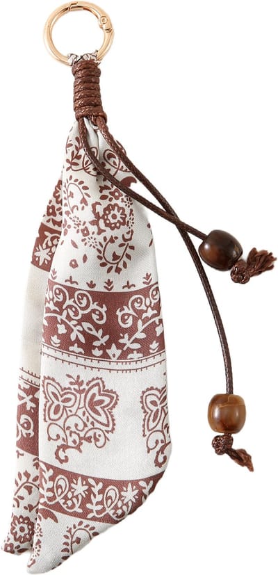 Emilie collection - telefoonkoord - tassenhanger - bag charm - bruin - bandana print