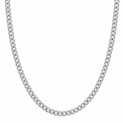 Pax Amare Stainless Steel Ketting - Cubaanse Schakel 3mm - Zilverkleurig - Stevige Schakelketting - 60cm