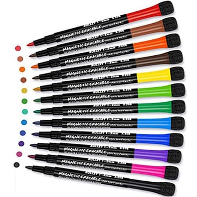 12 Kleuren School Klaslokaal Whiteboard Pen Droog Whiteboard Markers Ingebouwde Wisser Student Kinderen Tekenpen Schrijfwaren gray